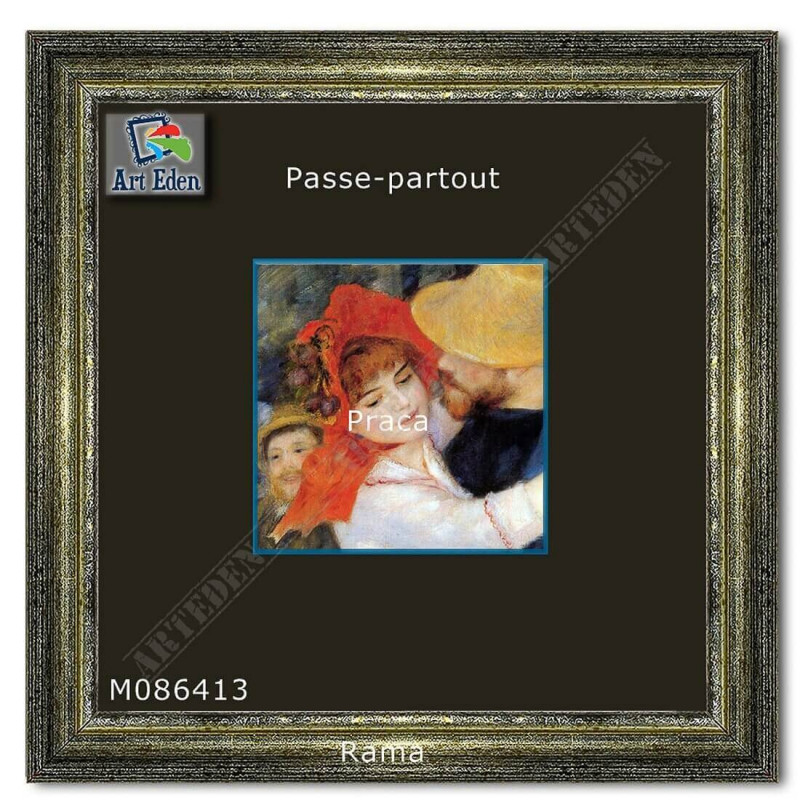 Passe-Partout czarny z niebieskim przekrojem M086413