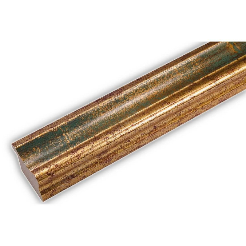 PLA735/0691 35x25 - drewniana złota-zieleń rama do obrazów i luster
