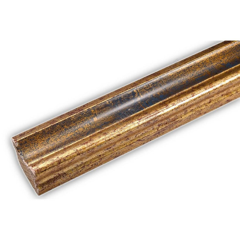 PLA735/0692 35x25 - drewniana złota-granat rama do obrazów i luster