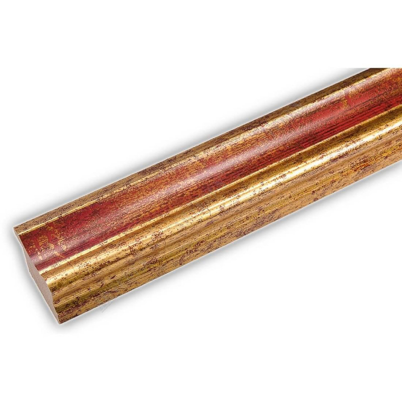 PLA735/0693 35x25 - drewniana złota-czerwień rama do obrazów i luster