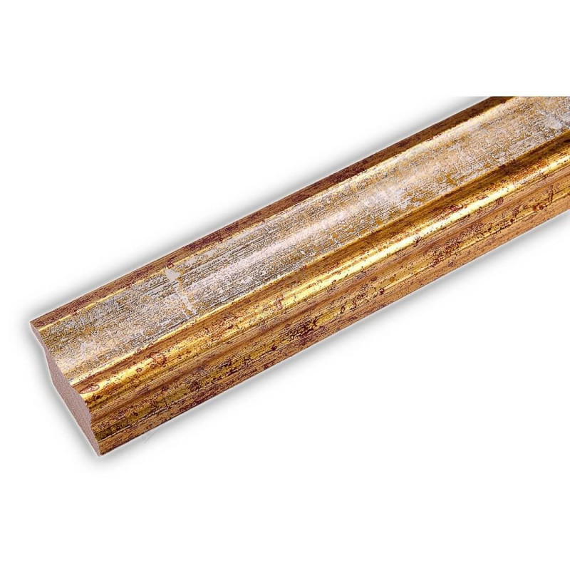 PLA735/0695 35x25 - drewniana złota-biel rama do obrazów i luster
