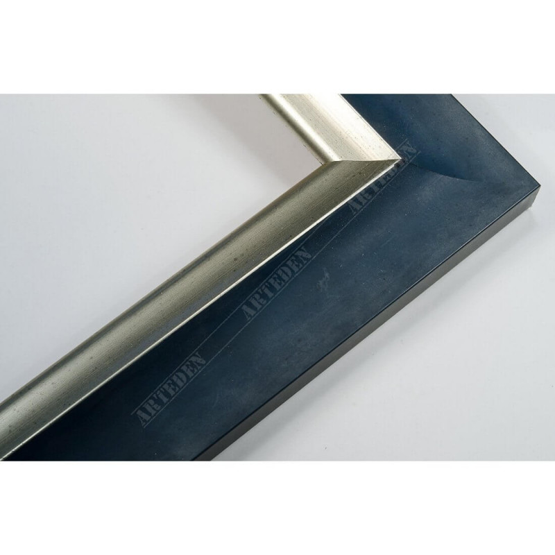 SCO2020/201 45x23 - drewniana pastelli niebieska-srebrna rama do obrazów i luster