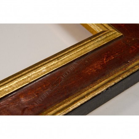 SCO826/44 47x19 - drewniana złota-bordowa rama do obrazów i luster